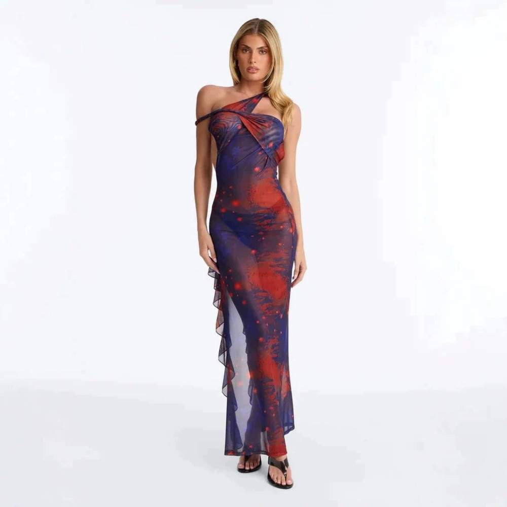 Zara Summer Backless Printed Bodycon Cami Dress